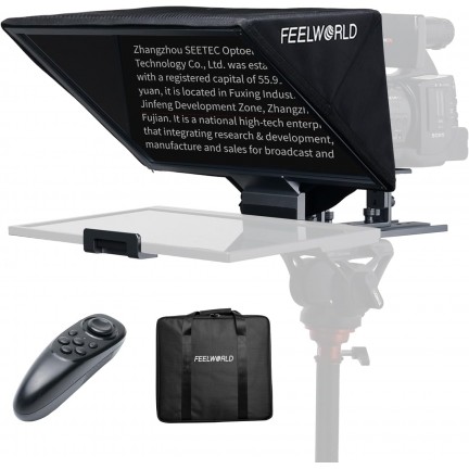 FEELWORLD TP16 16 Inch Folding Teleprompter Supports up to 16" Tablet Horizontal Vertical Prompting