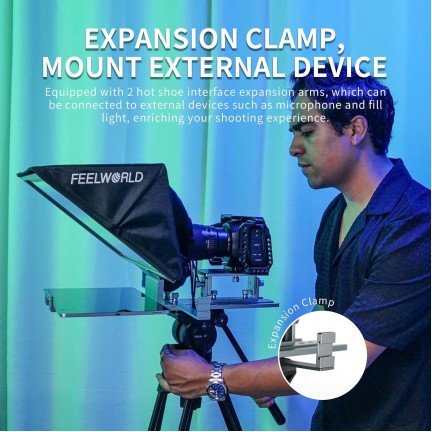 FEELWORLD TP16 16 Inch Folding Teleprompter Supports up to 16" Tablet Horizontal Vertical Prompting