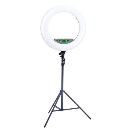 NiceFoto LR-480AII 50W 18″3200-6500K Dimmable Diva LED Ring Light with Stand