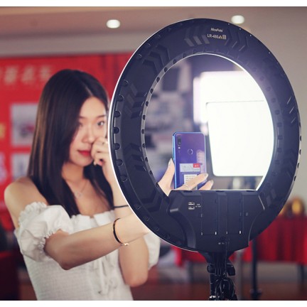 NiceFoto LR-480AII 50W 18″3200-6500K Dimmable Diva LED Ring Light with Stand