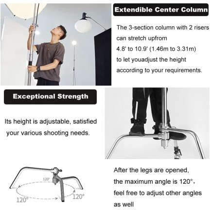 NiceFoto Y660IIB C-Light Stand with Casters