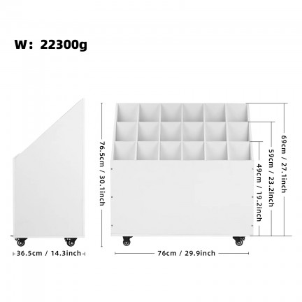 Selens Studio Storage Box for Stand Umbrella Backdrop - White 18 Grids