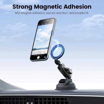 TELESIN Suction Cup Magnetic Phone Mount Holder Smartphone Magsafe