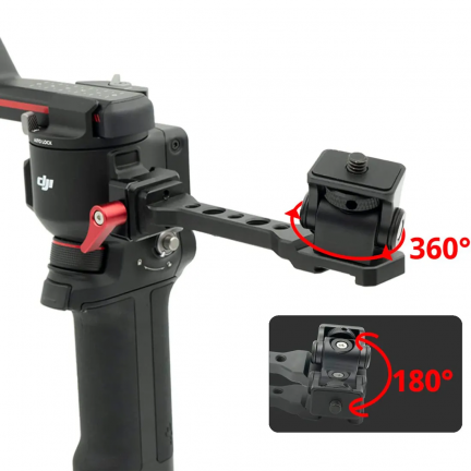 Topcine RS4 Gimbal Monitor Mount RS3 Handle Extension Plate with 1/4" Thread Cold Shoe Mount for Mic Light Compatible