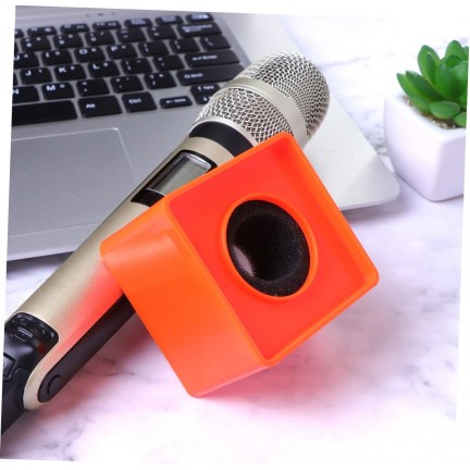 Orange ABS Mic Microphone Interview Square Logo Flag Station