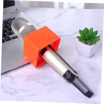 Orange ABS Mic Microphone Interview Square Logo Flag Station