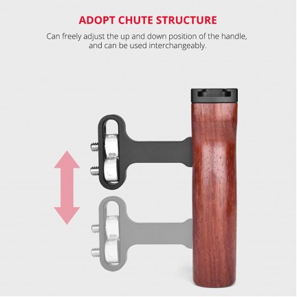 Universal Camera Cage Wooden Handle Left/Right Side Hand Grip