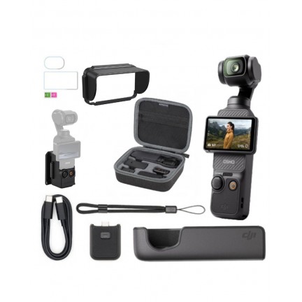 DJI Osmo Pocket 3 Standard Combo With Bag/Magnetic Mount/Tempred Glass/Screen Hood Kit