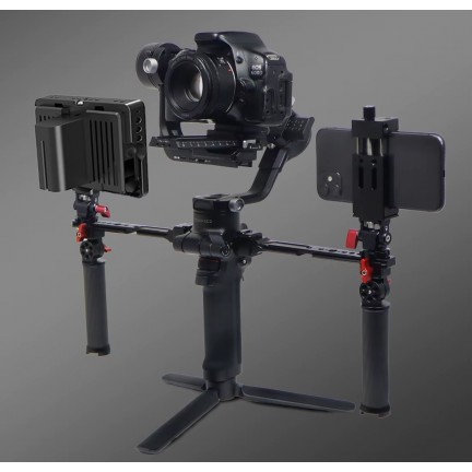 Stabilizer Dual Handle Grip Extension Arm Adjustable Light Monitor Bracket Stand For RS2/RSC2/RS3 Mini/RS3/RS4 Pro