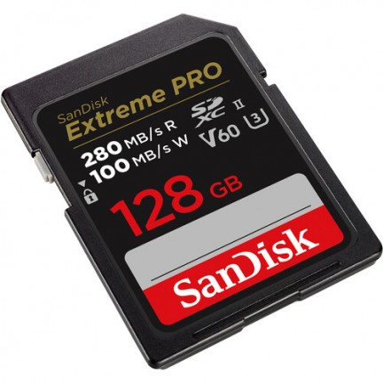 SanDisk 128GB SDXC Extreme PRO V60/UHS-II/U3/R280-/W100MB/s