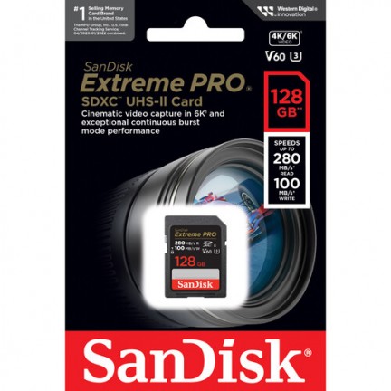 SanDisk 128GB SDXC Extreme PRO V60/UHS-II/U3/R280-/W100MB/s