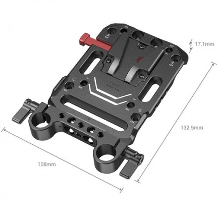 SmallRig V Mount Battery Plate with Dual 15mm Rod Clamp