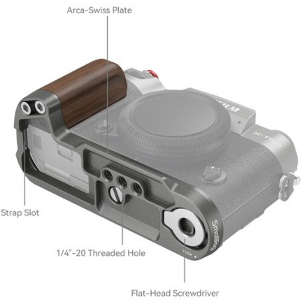 SmallRig Wooden L-Shape Grip for FUJIFILM X-T50 (Charcoal Silver)