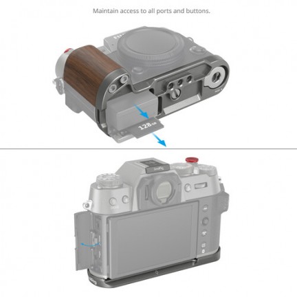 SmallRig Wooden L-Shape Grip for FUJIFILM X-T50 (Charcoal Silver)