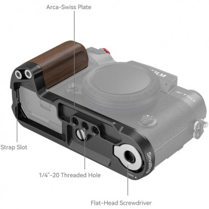 SmallRig Wooden L-Shape Grip for FUJIFILM X-T50 (Black)