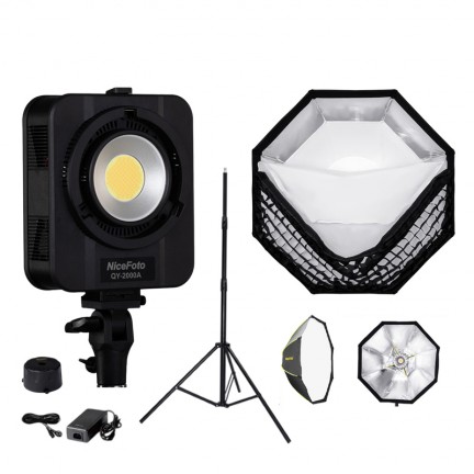 NiceFoto QA-2000A 200W Bi-Color LED Video Light With ES-100cm Softbox/Stand