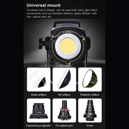 LV-2000A NiceFoto 200W Bi-color COB LED Video Light Live-streaming