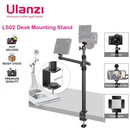 Ulanzi VIJIM LS02 Camera Desk Mount Stand with Auxiliary Holding Arm