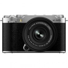 FUJIFILM X-M5 Mirrorless Camera with XC 15-45mm f/3.5-5.6 Lens (Silver)