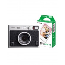 FUJIFILM INSTAX MINI EVO Hybrid Instant Camera Black with Instant Film (10 Sheets)